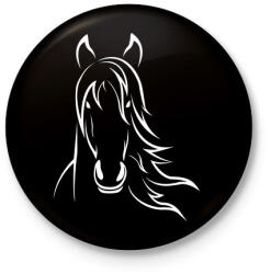 printfashion Ló minta - Kitűző, hűtőmágnes - Fekete (5044921)