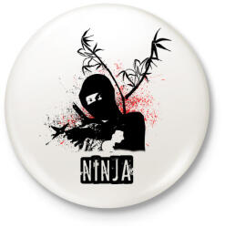 printfashion ninja - Kitűző, hűtőmágnes - Fehér (3081037)