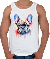 printfashion Francia bulldog - Férfi atléta - Fehér (14021046)