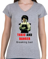 printfashion Breaking bad - Női V-nyakú póló - Sport szürke (2038239)