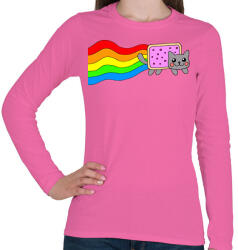 printfashion Nyan Cat - Női hosszú ujjú póló - Rózsaszín (2515215)
