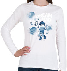 printfashion Űr graffiti - Női hosszú ujjú póló - Fehér (6253647)