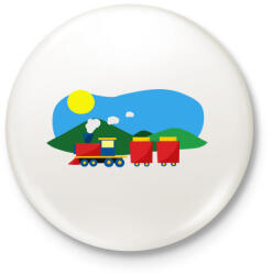 printfashion Vonat - Kitűző, hűtőmágnes - Fehér (3075405)