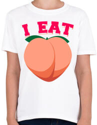 printfashion I eat peach - Gyerek póló - Fehér (2119134)