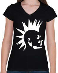 printfashion Punk 2 - Női V-nyakú póló - Fekete (1301349)