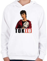 printfashion A nagy pénzrablás - TOKIO - Gyerek kapucnis pulóver - Fehér (4770935)