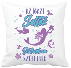 printfashion Az igazi sellő - Hónappal - Párnahuzat, Díszpárnahuzat - Fehér (13859686)