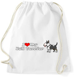 printfashion ilove my bull terrier - Sportzsák, Tornazsák - Fehér (1558882)