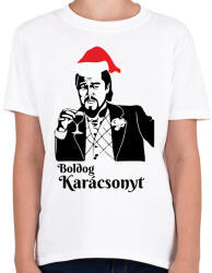 printfashion Boldog karácsonyt Leonardo DiCaprio - Gyerek póló - Fehér (11468011)