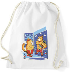 printfashion Gyúrós macska - Sportzsák, Tornazsák - Fehér (13392165)