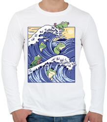 printfashion Békák a vízben - Férfi hosszú ujjú póló - Fehér (14268455)