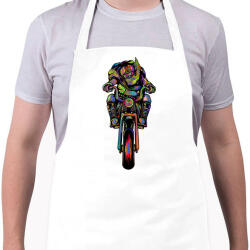 printfashion Motoros Télapó - Kötény - Fehér (9618981)