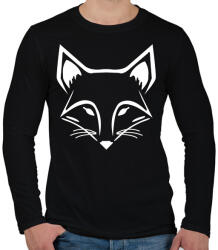 printfashion Róka - Férfi hosszú ujjú póló - Fekete (5022461)