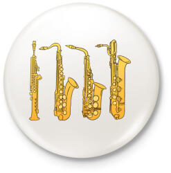 printfashion Fúvós hangszerek - Kitűző, hűtőmágnes - Fehér (4164086)