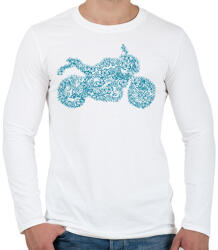 printfashion kékmotor - Férfi hosszú ujjú póló - Fehér (2909696)