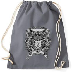 printfashion Oroszlán trón - Sportzsák, Tornazsák - Grafitszürke (361261)