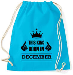 printfashion Ez a király decemberben született - Sportzsák, Tornazsák - Surf blue (1386953)