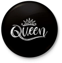 printfashion Queen - Kitűző, hűtőmágnes - Fekete (3103425)