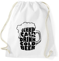 printfashion Keep Calm and Drink Beer - Sportzsák, Tornazsák - Fehér (2795499)