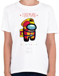 printfashion Among us fireman 2 premium skin set - Gyerek póló - Fehér (4204919)