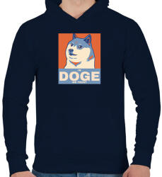 printfashion IN DOGE WE TRUST - Férfi kapucnis pulóver - Sötétkék (10738168)