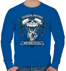 printfashion Mennydörgő motorok - Férfi pulóver - Királykék (203322)