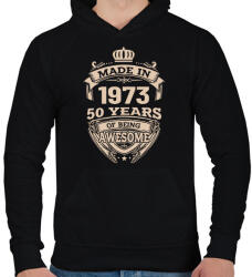 printfashion Made in - Évszámmal - Férfi kapucnis pulóver - Fekete (13290685)