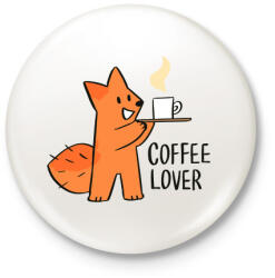 printfashion Coffee Lover - Kitűző, hűtőmágnes - Fehér (3083951)
