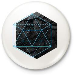 printfashion Hexagonal - Kitűző, hűtőmágnes - Fehér (3075460)