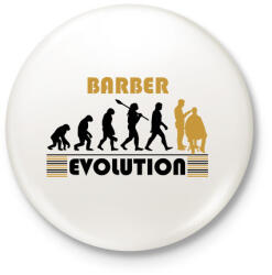 printfashion Barber evolution - Kitűző, hűtőmágnes - Fehér (9122587)