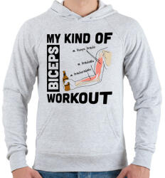 printfashion My Kind Of BICEPS Workout /w/ - Férfi kapucnis pulóver - Sport szürke (398164)