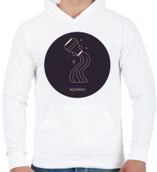 printfashion Aquarius - Vízöntő - Férfi kapucnis pulóver - Fehér (6259253)