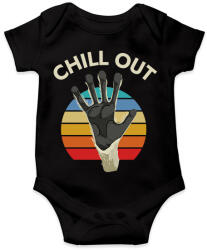 printfashion CHILL OUT - Nyugodj meg - vicces feliratos minta - Baba Body - Fekete (12025730)