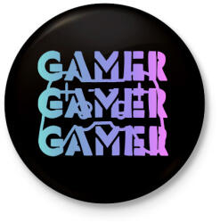 printfashion Gamer - Kitűző, hűtőmágnes - Fekete (5309403)