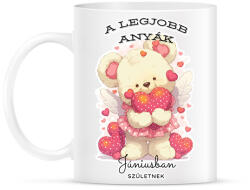 printfashion A legjobb Júniusi Anya szülinap - Bögre - Fehér (15700646)