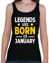 printfashion A legendák januárban születtek - Női atléta - Fekete (5803668)