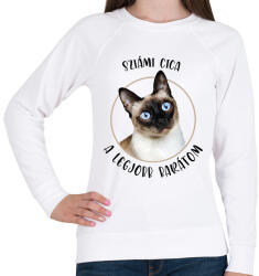 printfashion Sziámi cica - Legjobb barát - Női pulóver - Fehér (7170288)