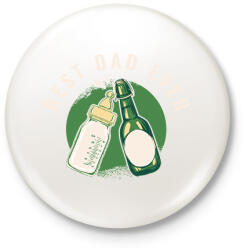 printfashion Best Dad Ever - Kitűző, hűtőmágnes - Fehér (6140514)