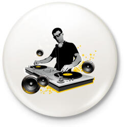 printfashion Dj - Kitűző, hűtőmágnes - Fehér (3079255)