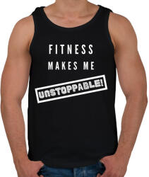 printfashion Fitness makes me unstoppable - Férfi atléta - Fekete (2466055)