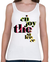 printfashion enjoy the silence typo - Női atléta - Fehér (702678)