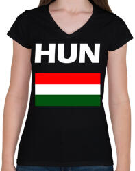 printfashion HUN - Női V-nyakú póló - Fekete (14694945)