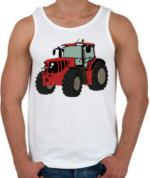 printfashion Red traktor - Férfi atléta - Fehér (3473741)