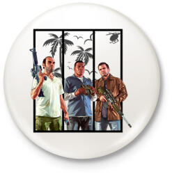 printfashion Gta 5 - Kitűző, hűtőmágnes - Fehér (3082969)