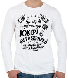 printfashion Jóképű autószerelő - Férfi hosszú ujjú póló - Fehér (5375744)