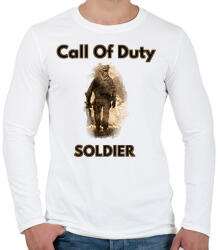 printfashion call of duty soldier - Férfi hosszú ujjú póló - Fehér (1570055)