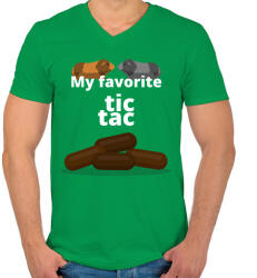 printfashion Tic Tac - Férfi V-nyakú póló - Zöld (14485363)