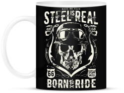 printfashion Motorra született - Bögre - Fekete (791784)