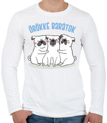 printfashion Örökké barátok - Férfi hosszú ujjú póló - Fehér (6673986)