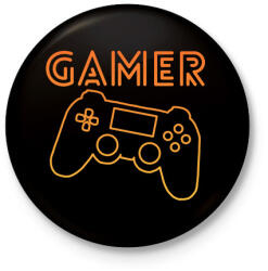 printfashion Gamer - Kitűző, hűtőmágnes - Fekete (4712455)